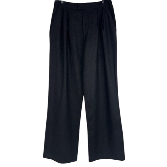 Reformation Black Linen Pants Earl Wide Leg Linen Blend Pants Size 0 - Picture 3 of 8